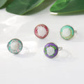 Daily Wear Acrylic Resin Dried Flower Shell Rings Jewelry Custom Resin Flower Round Jewelry Rings