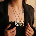 NEW VINTAGE GOTHIC SWIRL PEARL ROMANTIC BEACH NECKLACE Dazan Summer New 18k Pvd Gold Plated Stainless Steel Women Jewelry
