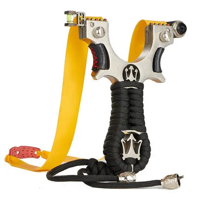 Powerful Outdoor Fast Pressure Laser Alloy Slingshot with Powerful Slingshot Rubber Band for Hunting and Shooting