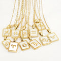 Women Stainless Steel Waterproof Tarnish Free Astrology 12 Zodiac Signs square Pendant Necklace Women Necklaces Jewelry