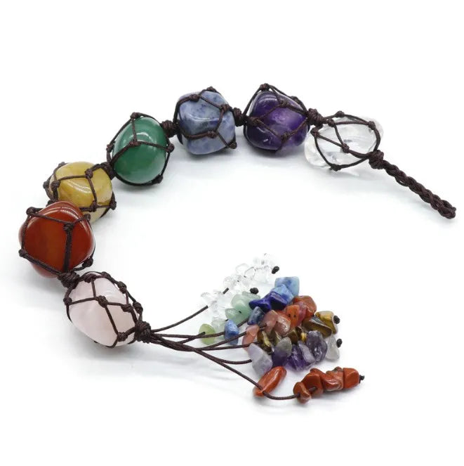 Hot Sale Healing Crystals Car Hanging Accessories for Decoration Mixed Quartz 7 Chakra Tumbled Stone Natural Feng Shui Love