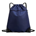 Drawstring Backpack Promotional Bags Black Polyester Zip Pocket Sport Gym Swim Bag with Pull String for Men and Women