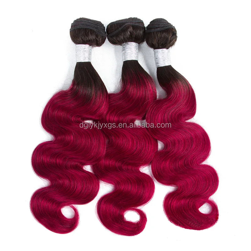 HW03-BB Spot Supply Wholesale Human Hair Curtain Hair Bundles Bicolor Brazilian Hair Body Wave Gradient 100g 8-26inch 1 Piece