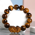 Tiger Eye Stone Pixiu Bracelet Crystal Feng Shui Lucky Brave Wealth Bracelet for Business Bracelet
