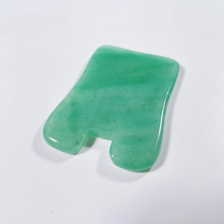HY Green Aventurine Jade Crystal Concave Face Gua Sha Plate for Beauty