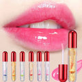 Private Label Transparent Lip Gloss Oil with Flower Temperature Change Colour Lipgloss Oil