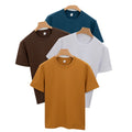 230GSM Heavyweight Combed Cotton T-Shirt Drop Shoulder Regular Fit Solid Eco-Friendly Anti-Pilling Streetwear O-Neck Bulk Tee