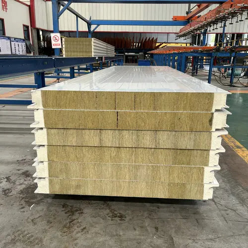 Factory Price Rock Wool Sandwich Panel Good Price Insulation Fireproof Colour Steel Polyurethane Edge Rock Wool Panel