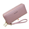 New Style Fashion Classic PU Leather Double Zipper Embossing Long Phone WalletLady Large Capacity Multi-function Bag Wholesale