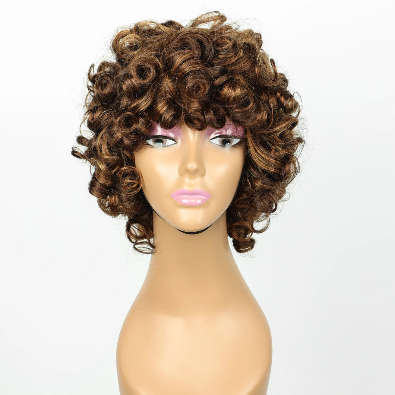 IMMI HAIR Cut Short Curly Human Hair Wigs for Black Woman Bob Wigs Deep Water Wave None Lace Front Wigs With Bangs 8 Inches