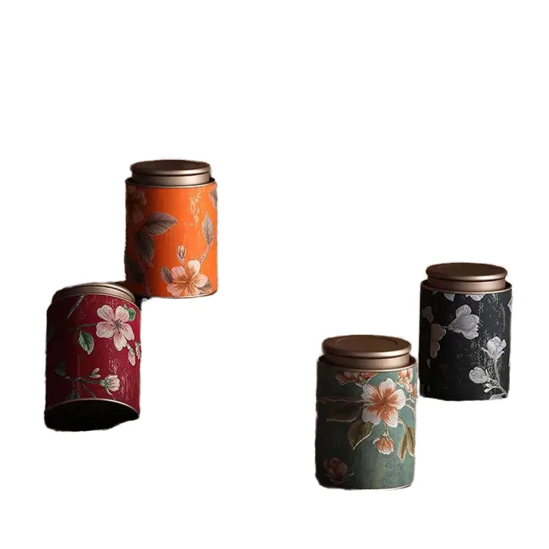Luxury Airtight Food Grade Tinplate Canister Empty Cylinder-Shaped Metal Tin Screw Cap for Tea Snack Candy Storage Matte