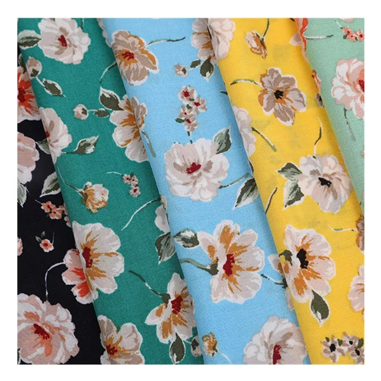 For Women Clothing 100% Viscose Rayon Printed Fabric Popular Vintage Design Light Weight Soft Floral Customized Shirting Fabric