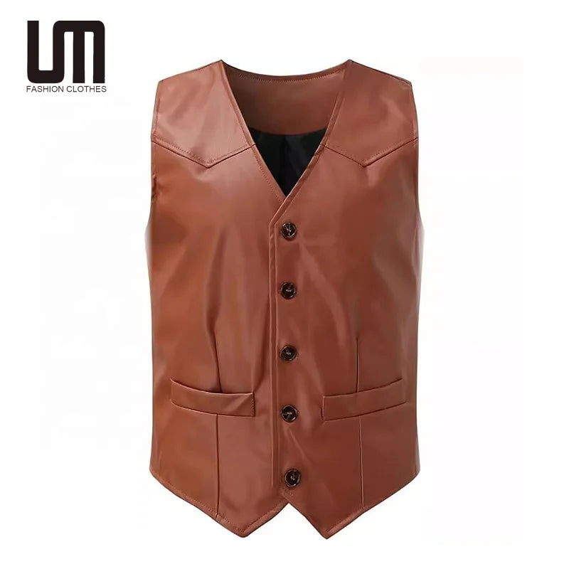OEM Wholesale Vintage Fashion Sleeveless Motorcycle Vest Waistcoat for Men