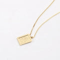 Women Stainless Steel Stacking Summer Jewelry Sun Rising Square Pendant Box Chain Necklace