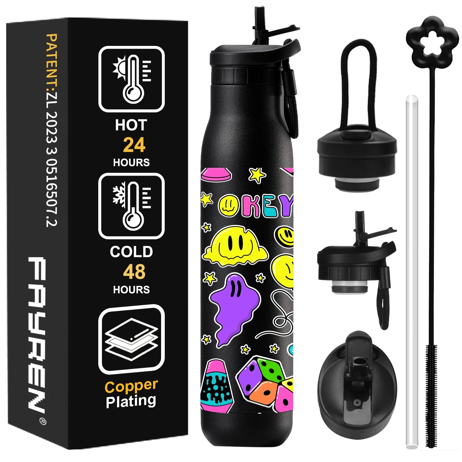 Explosive New Products Reasonable Price  Custom Double Wall 304 Stainless Steel Insulated Sport  Drinking Water Bottle with Rope