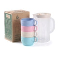 Hot Selling Water Bottle Cutlery Set Biodegradable Healthy Coffee Cups Drinking Adult Kids Unbreakable Wheat Straw Cup