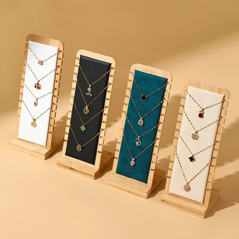 Bamboo Detachable Necklace Jewelry Display Stand Bracelet Jewelry Hanger Necklace Display Shooting Live Broadcast Props Rack