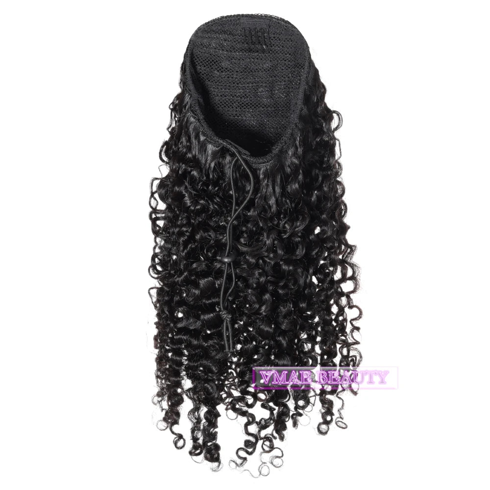 VMAE Brazilian Virgin Hair Extensions 100g Natural Color Afro Kinky Jerry Curly Yaki Kinky Straight Ponytail Body Wave Dropship