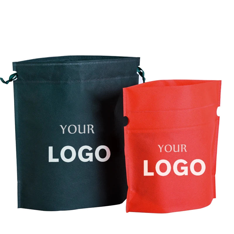 Custom logo Non Woven Fabric Draw String Bag Shoes Gift Bag Dust Drawstring Bag