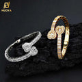Personality Hip Hop Heart Cuff Bracelet Iced Out Baguette Diamond Gold Plated Heart Cuff Bracelet