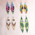 European American Ethnic Style Handmade Tassel Earrings Bohemian Vintage Flower Shape Diamond Women's Niche Design Drop Earrings
