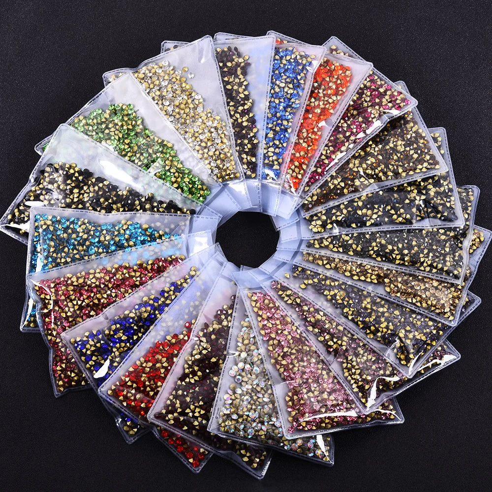 Crystal Diamond Round Sharp Bottom Rhinestone Pointed Rhinestone for DIY