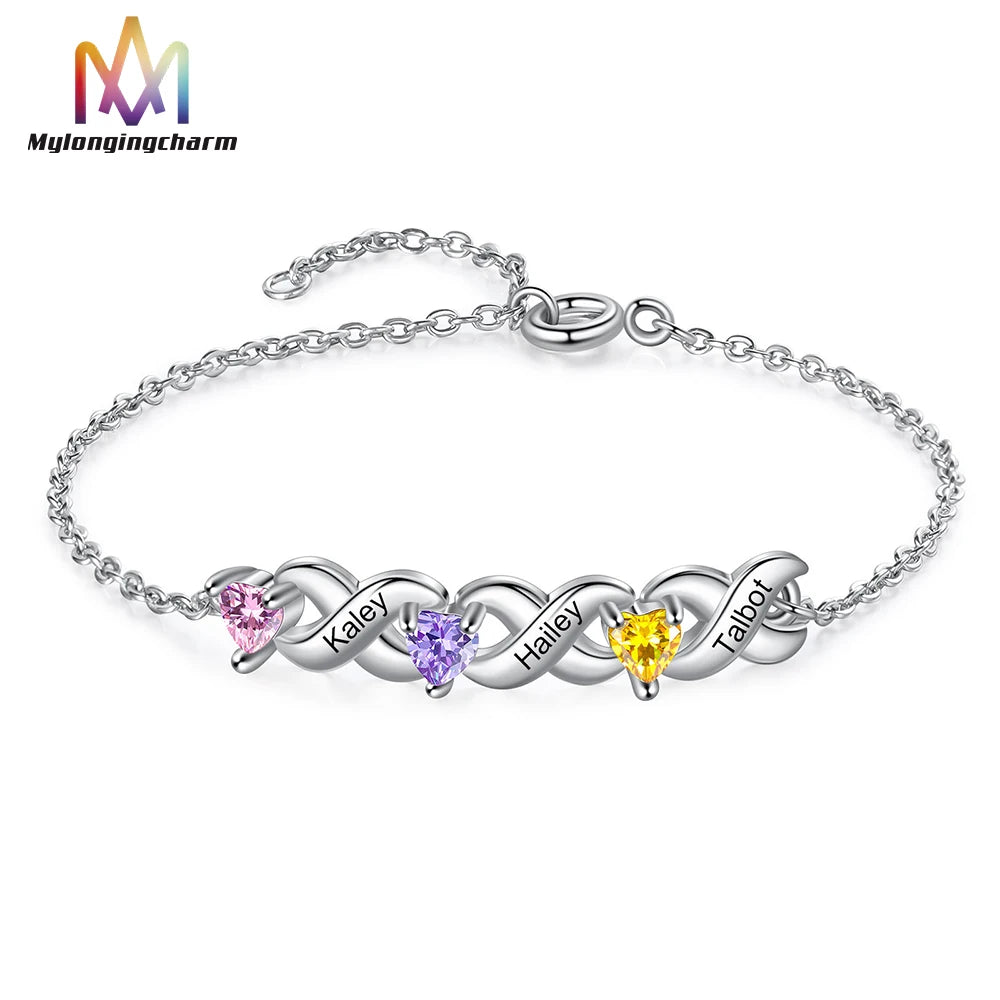 Fashion Jewelry Diy Custoom Name and Birthstome Lucky Bracelet Good Luck Bracelet Adjustable