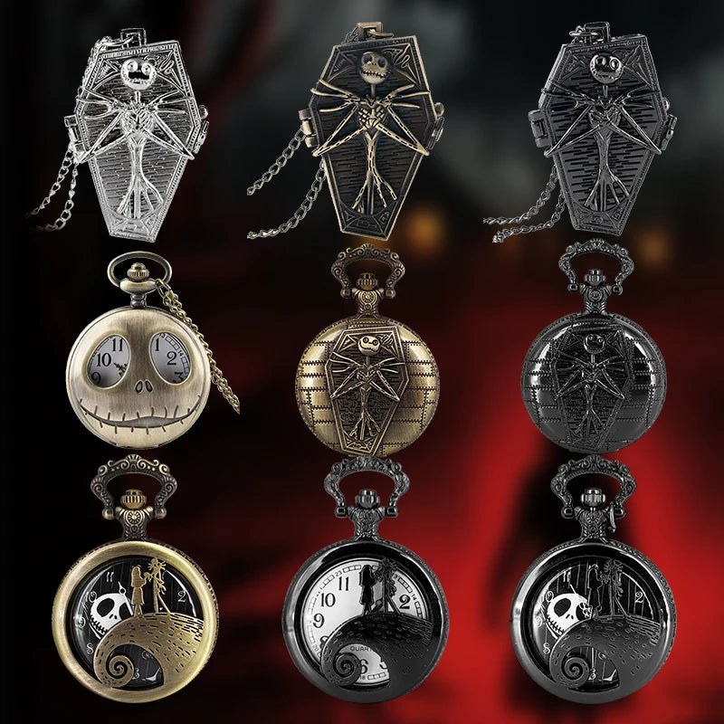 BSY Bronze Black Vintage Antique Commemorative Quartz Dial Pocket Watch with Chain for Gift