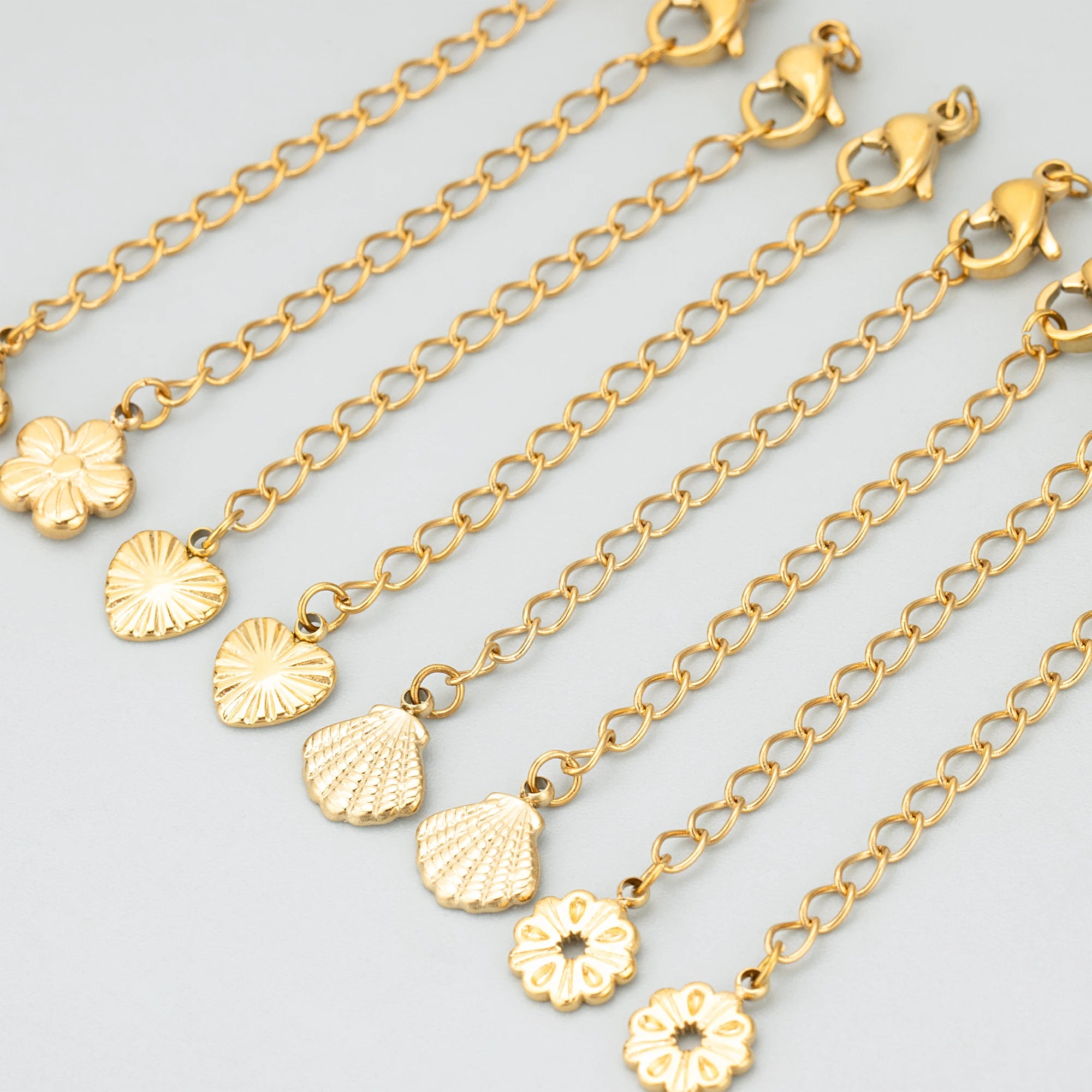 ME45 316L Stainless Steel Jewelry Accessories Nickel-Free Chars for Necklace Making Extended Chain Pass REACH 4pcs/Lot