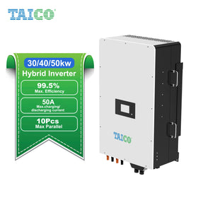 TAICO Solar Panel Hybrid System Hybrid 30kw 40KW 50KW High Voltage Solar Inverters 30KW 40KW 50KW Hybrid Solar Inverter for Home