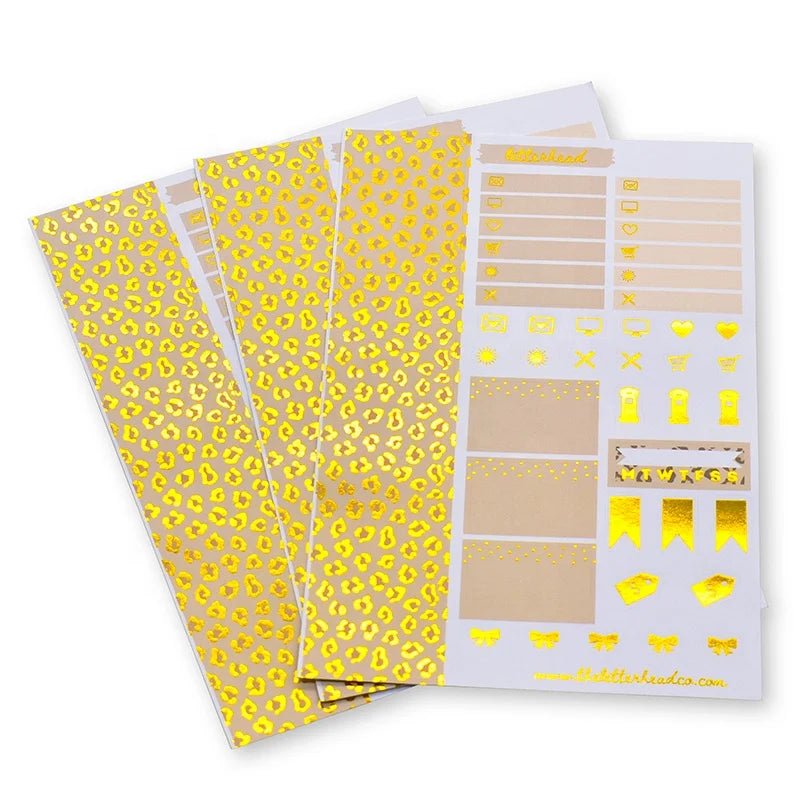 Printing Foil Set Happy Book Weekly Custom Kids Rose Gold Monthly Sheets Planner Sticker