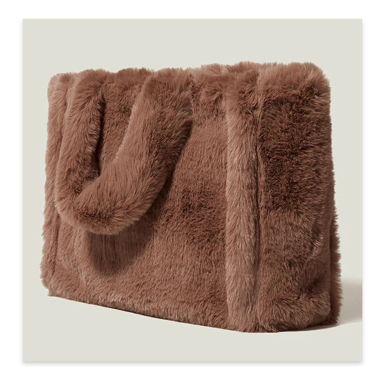 Fashion Winter Customized Brand High Quality Faux Fur Women Tote Bag Luxury Women Daily Bag Shoulder Bag for Women