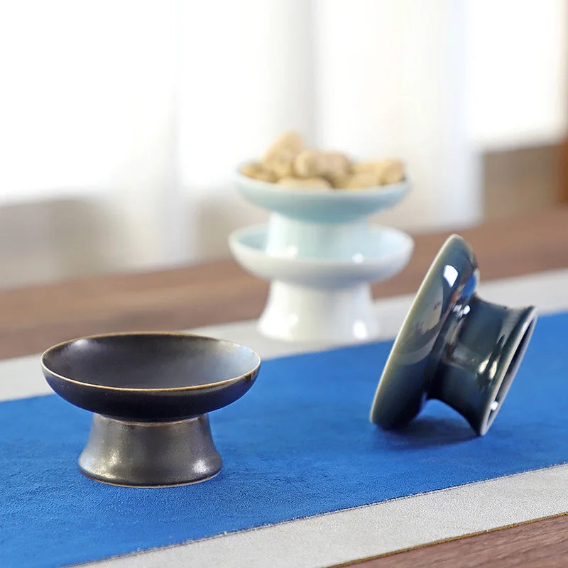 Japanese-style Tea Restaurant Fruit Plate Creative Dim Sum Plate Dried Fruit Tray Tall Feet Snack Plate Seeds Melon Seeds