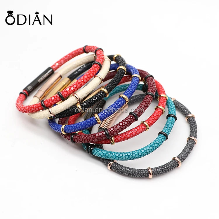 Genuine Luxury stingray Bracelet Factory Wholesale Stainless Steel Buckle Men Accessories