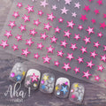 Finger Nail Stickers 3d Nail Sticker Star Design Gold Silver White Black Korean Nail Sticker Decoration