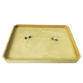 Octagon Yellow Plush Velvet Custom Blind Stamped LOGO Store Counter Jewelry Presentation Jewelry Display Tray
