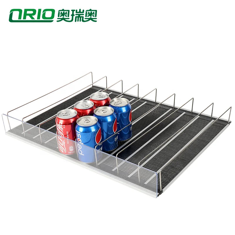 Factory Roller Conveyor Drink Display Refrigeration Rear-loading Gravity Roller Shelf Factory Direct Customized