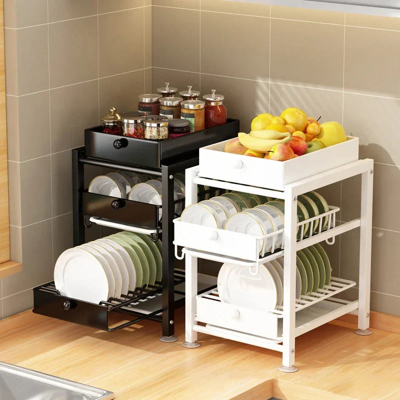 Tik Tok Same Style White Drain Dish Rack Kitchen Dish Rack Dish Drying Rack