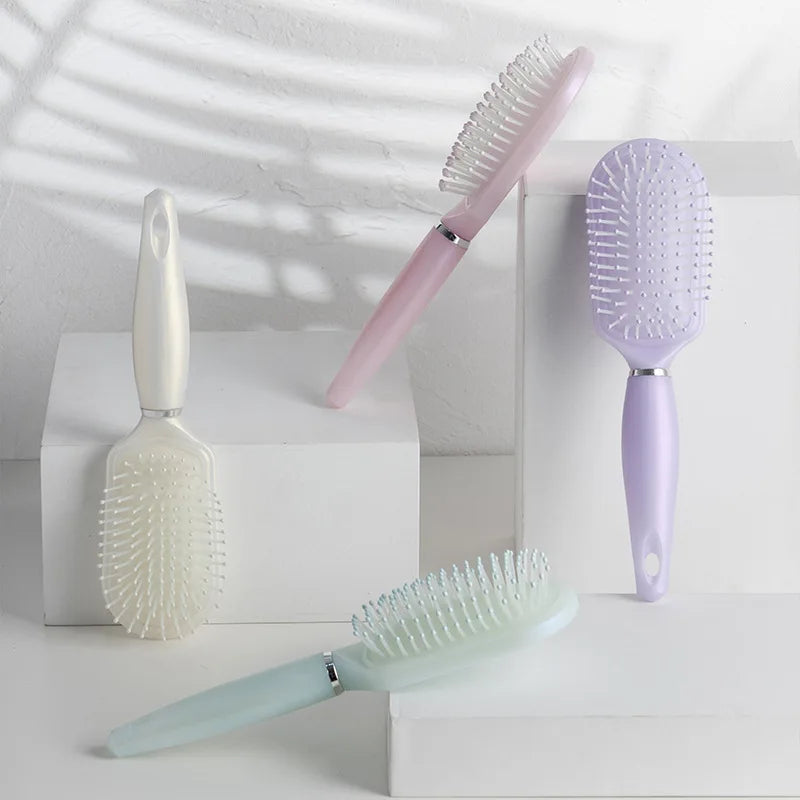 New Arrival 8 Colorful Women Hair Care Brush Massager Soft Cushion Nylon Bristles Wet Salon Pink Round Hair Brush