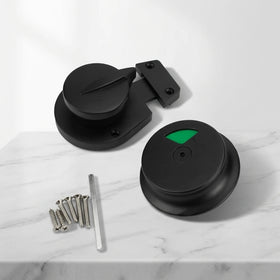 High Grade Heavy Duty Cubicle Hardware Accessories Black Zinc Alloy Turn Lock Toilet Door Indicator Locks for Public WC