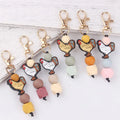 Chicken Focal DIY Cartoon Silicone Beads Keychain PU Beaded Bracelet Accessory Safe Pattern Including Pendant Bag Accessories