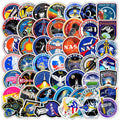 49PCS Cool space explorer rocket decals waterproof round astronaut nasa logo sticker