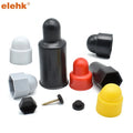 Elehk Waterproof Bolt Nut Protection Domed Hexagonal Black Plastic Nut Caps M16 Bolt Nut Cap Cover