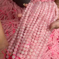Jewelry Making Natural Gemstone Crystal Round  Loose Bead Strand 10mm 8mm 6mm 4mm Rose Quartz