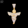 10k Solid Gold Moissanite Custom Angel Pendant Hot Sale Classic Pure Gold Moissanite Diamond Necklace Pendant