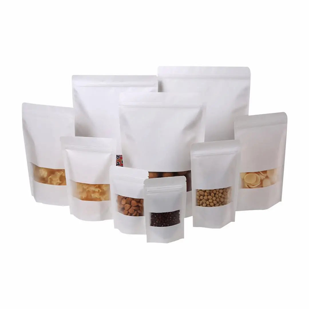 Fast Delivery Digital Printing Mylar Bags Plastic Smell Proof Zip Lock Kraft Paper Packaging for Dried Food Window for Sugar Use
