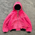 OEM Acid Wash Zip up Hoodie Manufacturer Patchwork Blank Sun Fade Vintage Distressed Hoodie