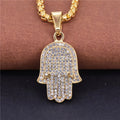 2020 Hot Women's Hip Hop Titanium Steel 316 L Stainless Steel Diamond Pendant Rhinestone Angel Palm Charm Pendant
