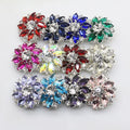 Manufacturers Wholesale 28mm Jewelry Glass Flower Shaped Buttons Rhinestone Buttons Cheap