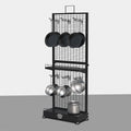 Kitchenware Display Rack Supermarket Kitchen Utensil Display Rack Metal Wire Display Rack With Hooks Supports Customization